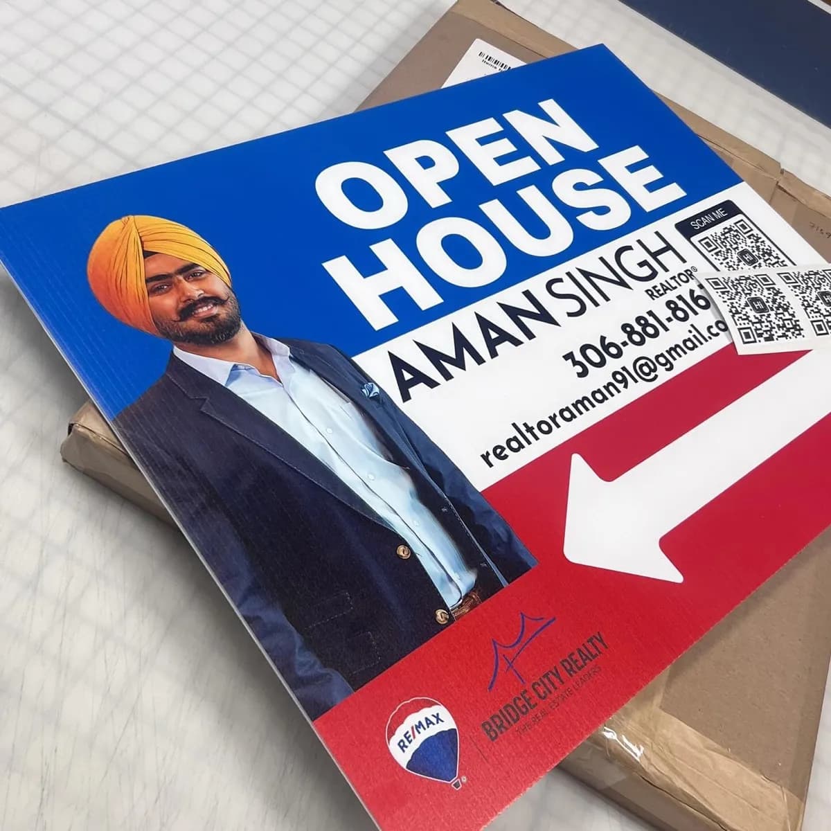Open House Sign — RE/MAX Aman Singh — Signs printing by True Color Display Printing, Saskatoon