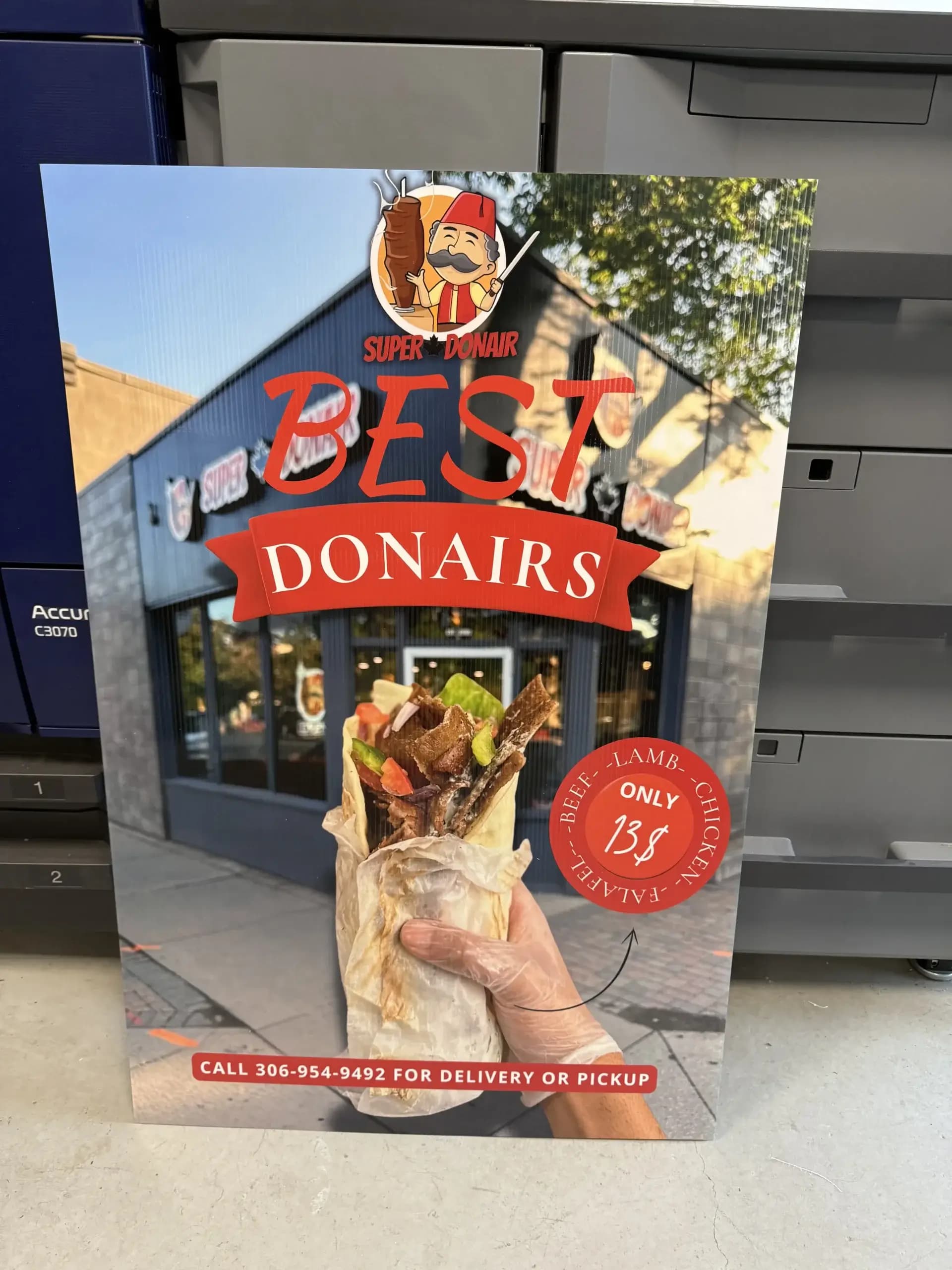 Outdoor storefront banner — Best Donairs, True Color Display Printing Saskatoon