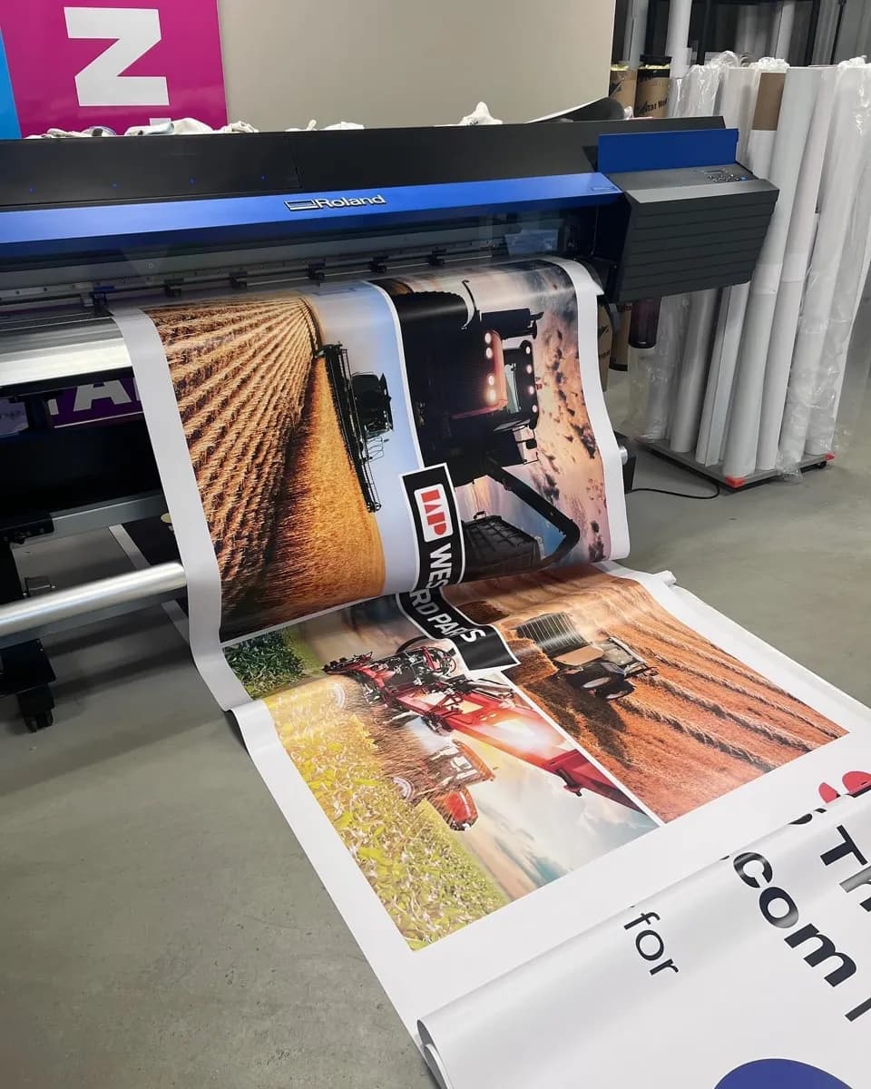 Roland Printing — Agricultural Banner Run — Shop printing by True Color Display Printing, Saskatoon