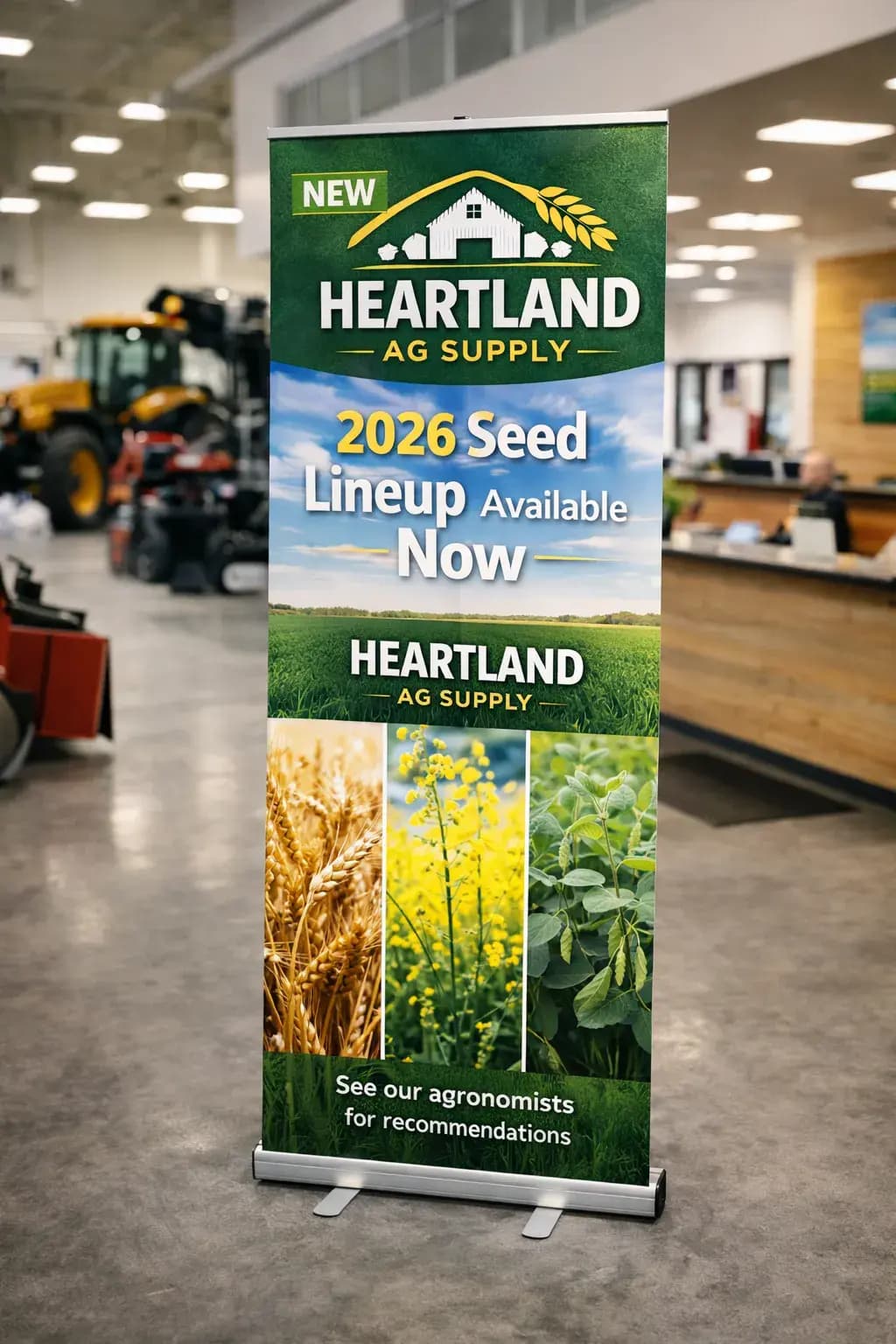 Dealer Showroom Stand — Retractable Banner design example for Saskatchewan businesses — True Color Display Printing