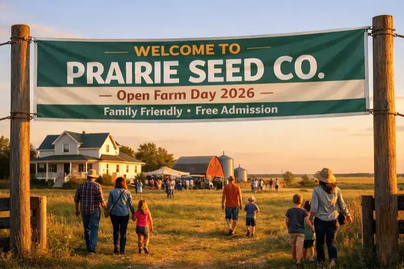 Farm Open Day Banner — Vinyl Banner design example for Saskatchewan businesses — True Color Display Printing