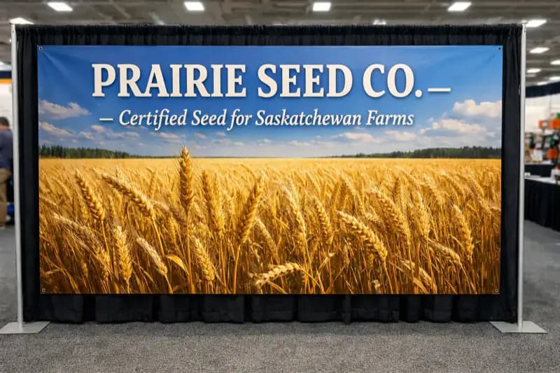 Trade Show Backdrop — Vinyl Banner design example for Saskatchewan businesses — True Color Display Printing
