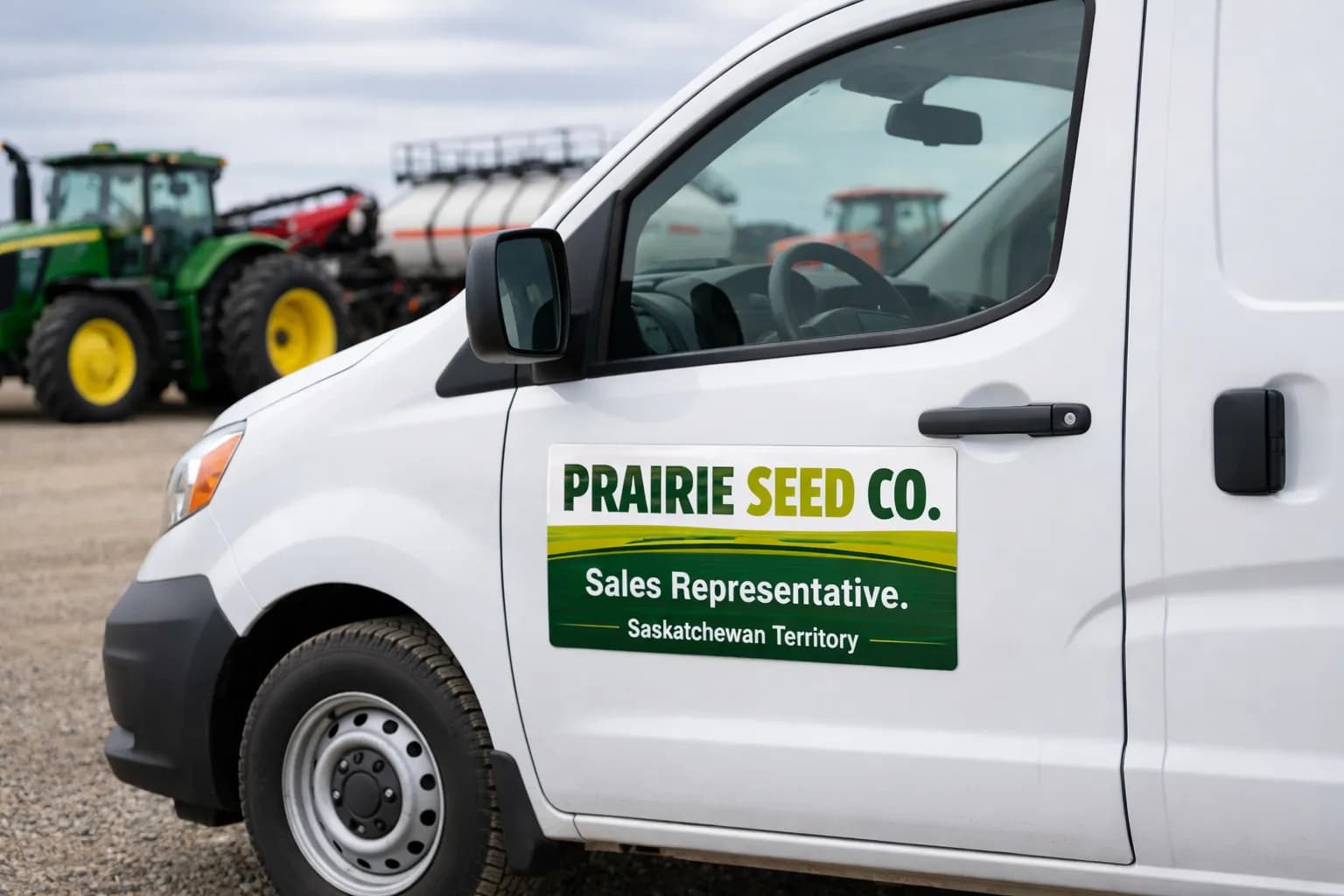 Equipment Dealer Magnet — Vehicle Magnet design example for Saskatchewan businesses — True Color Display Printing