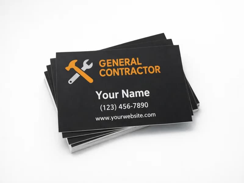 Contractor and trades business cards printed in Saskatoon — True Color Display Printing, Saskatoon SK