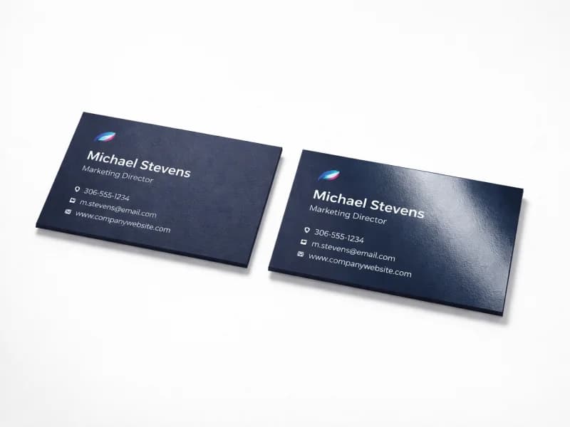 Gloss finish business cards printed in Saskatoon — True Color Display Printing, Saskatoon SK