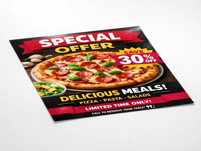 Restaurant and food promo flyer printed in Saskatoon — True Color Display Printing, Saskatoon SK