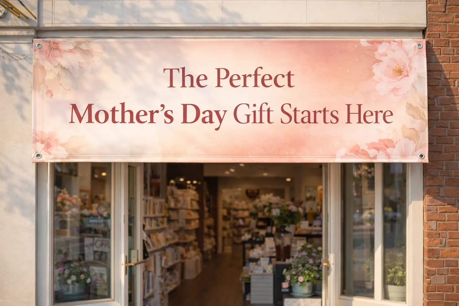 Mother's Day retail gift shop banner in Saskatoon — True Color Display Printing