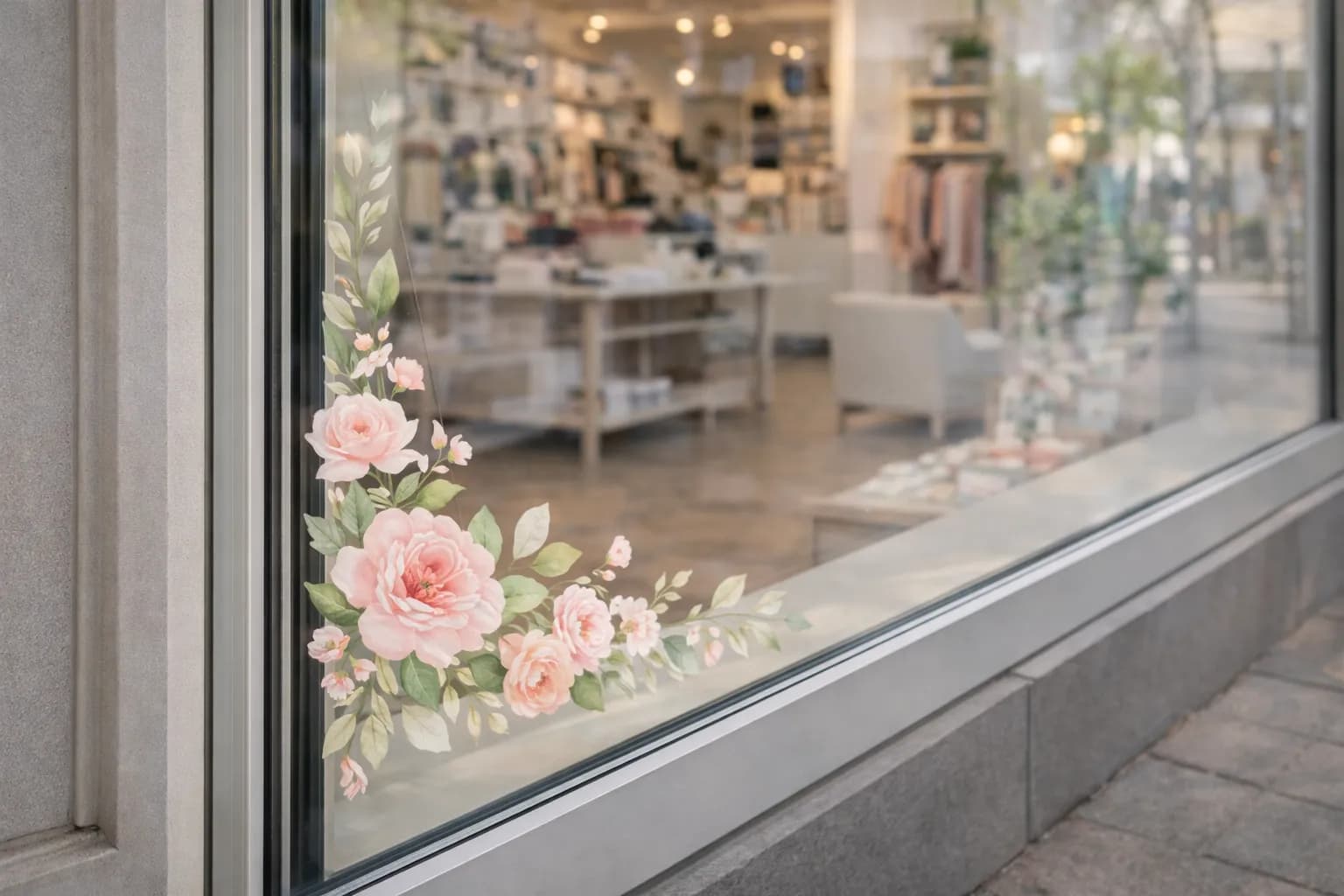 Mother's Day floral window decal for Saskatoon storefront — True Color Display Printing