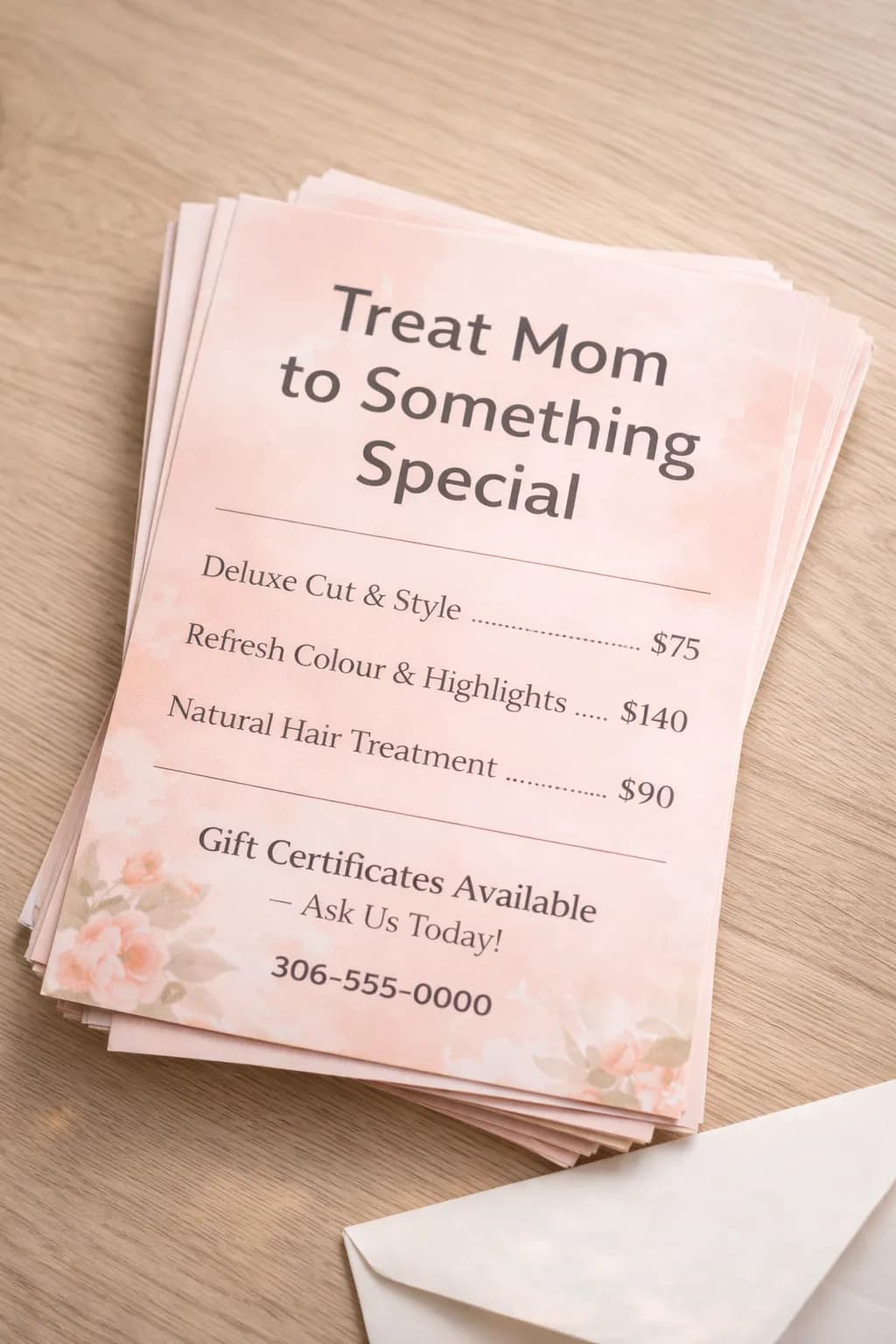 Mother's Day salon promotion flyer in Saskatoon — True Color Display Printing