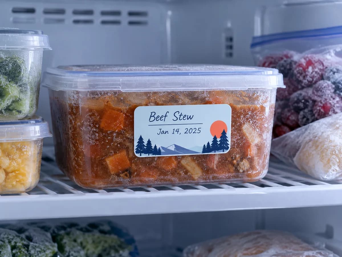 Illustrative Freezer Labels application sample.