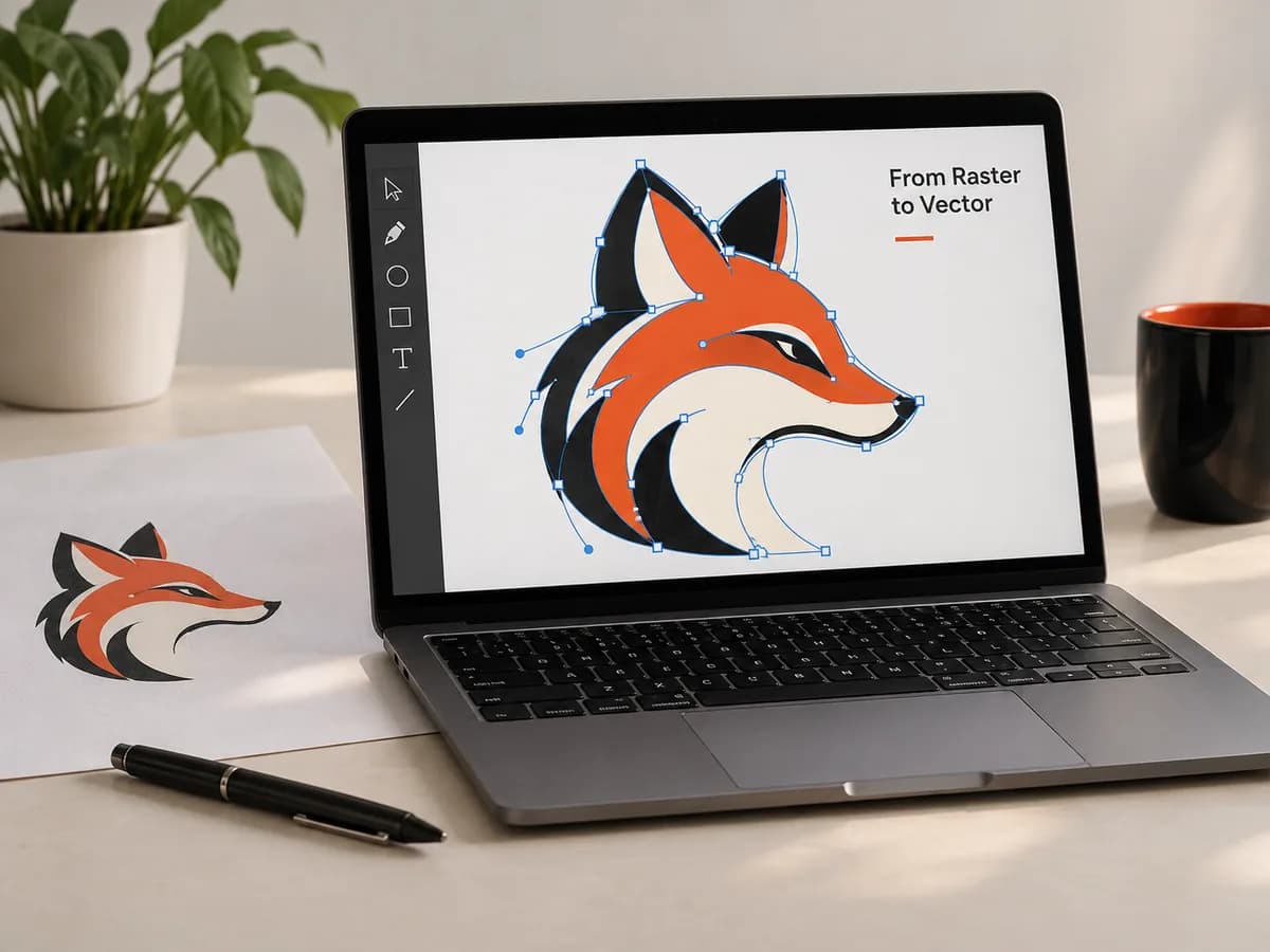 Illustrative Logo Vectorization material detail sample.