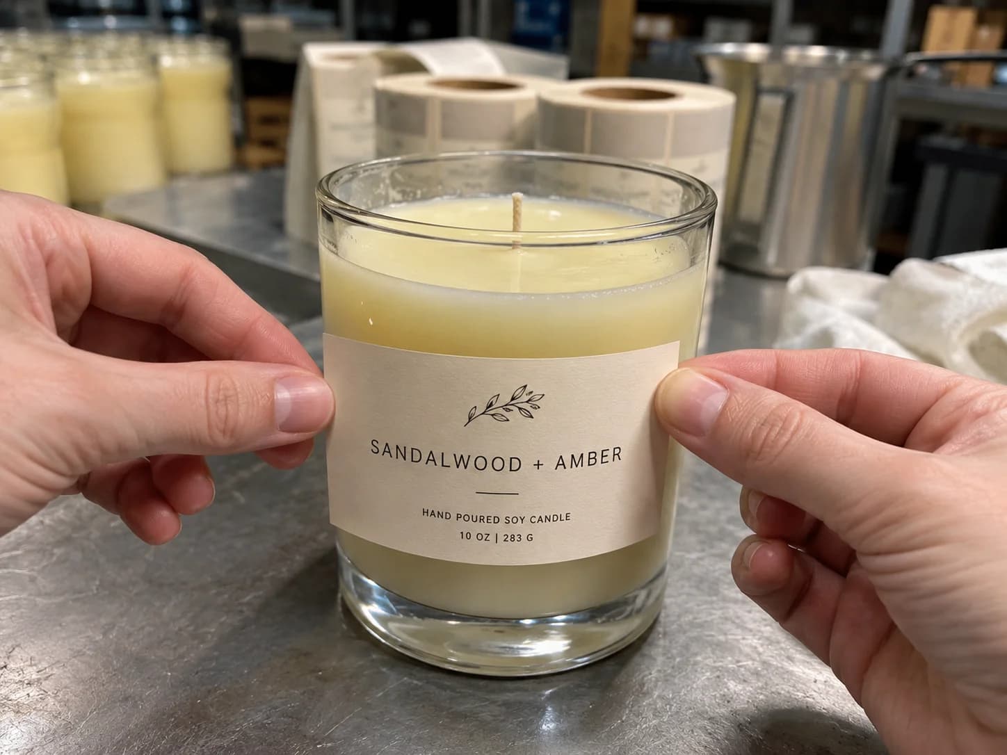 candle jar labels detail