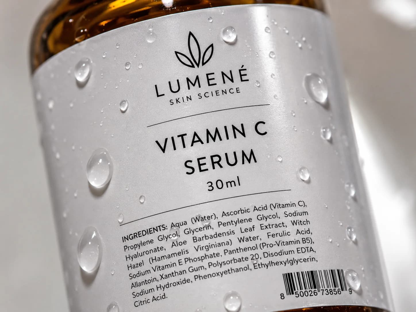 cosmetic labels bottle detail