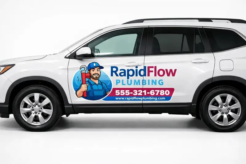 vehicle decal plumbing wrap