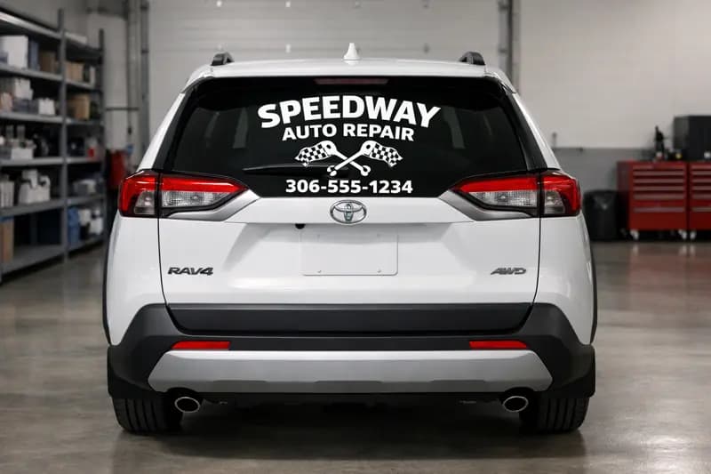 vehicle window decal auto repair