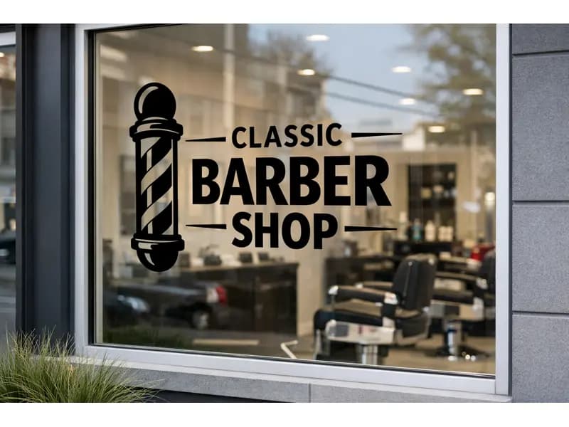 window decal barbershop