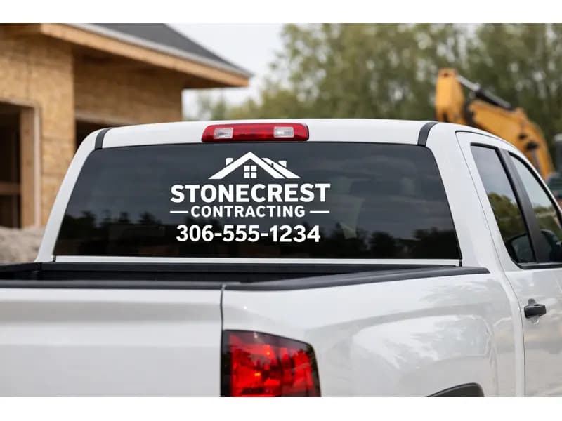 window decal contractor truck