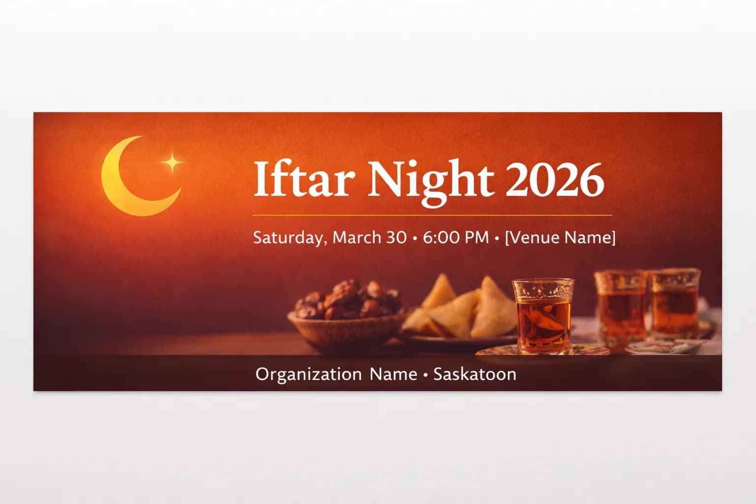Community Warm — sunset Iftar Night 2026 banner