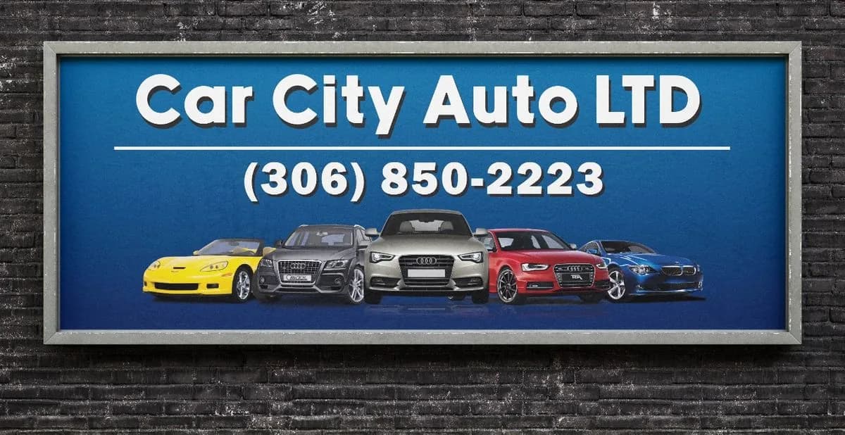Car City Auto sign installed on brick building in Saskatoon