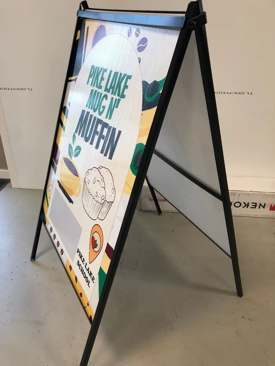 Cafe A-frame sidewalk sign insert printed by True Color Saskatoon