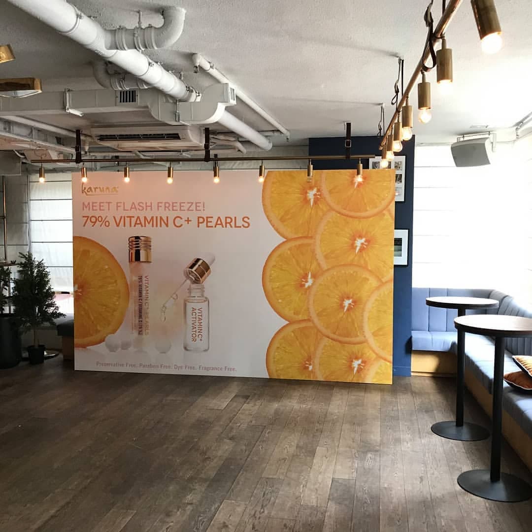 Trade Show Backdrop — Karuna Skincare — True Color Display Printing Saskatoon