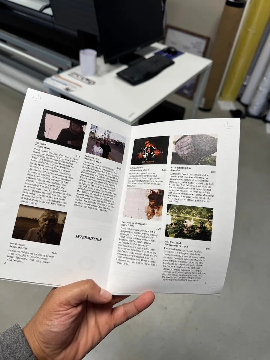 Saddle-stitched booklet printed and bound by True Color Saskatoon