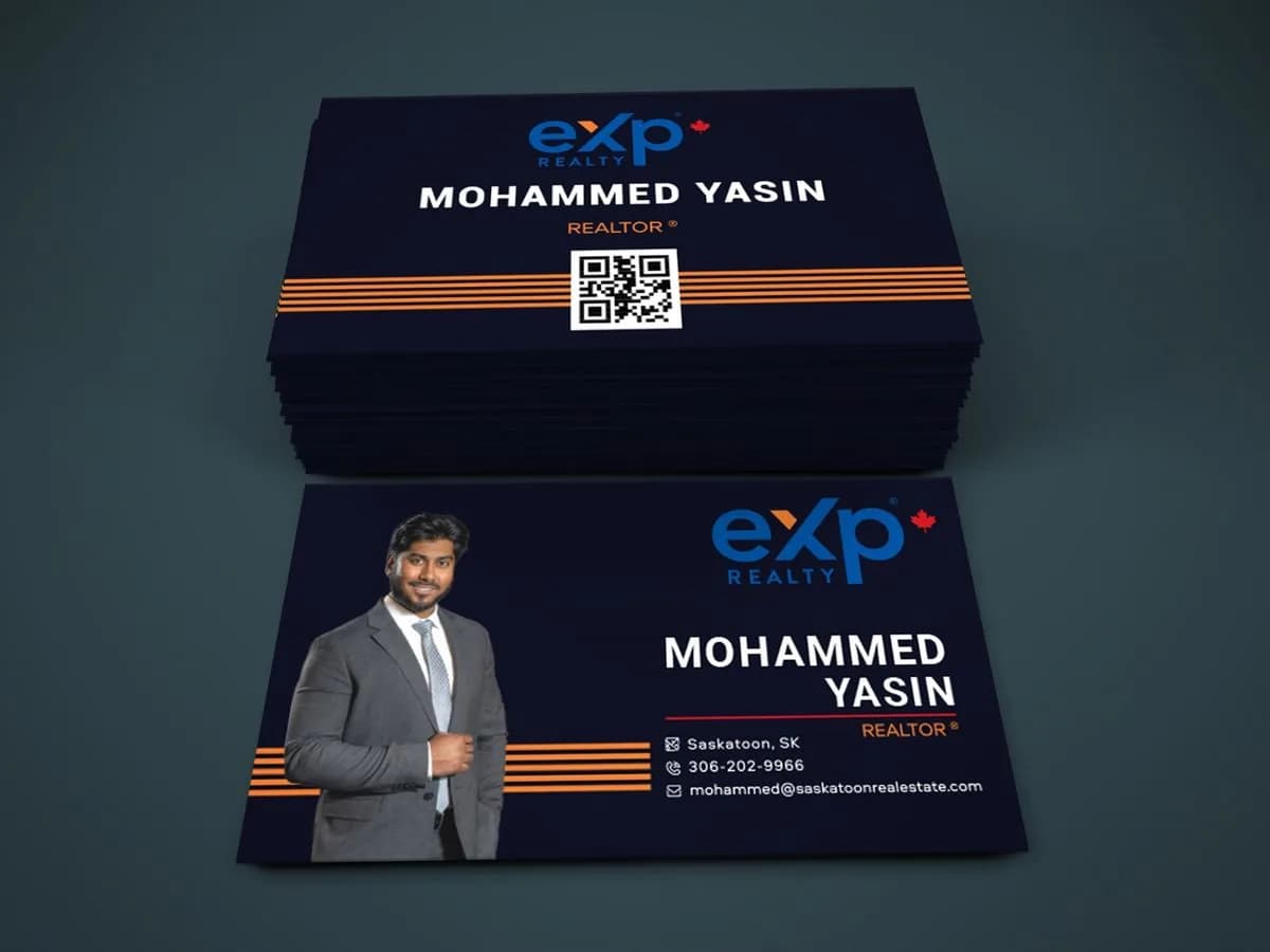 Premium black eXp Realty business cards printed in Saskatoon