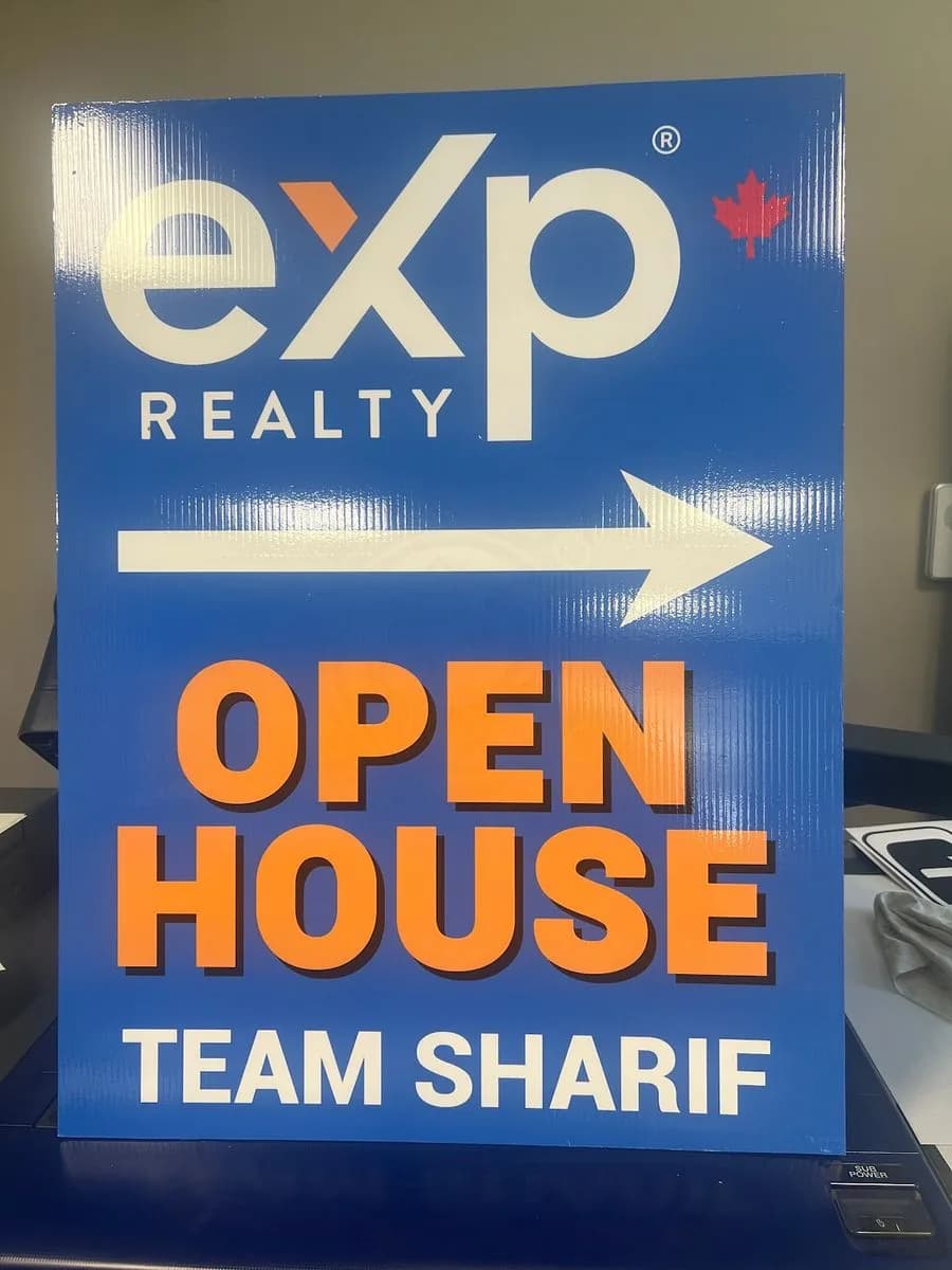 eXp Realty open house coroplast sign printed in Saskatoon