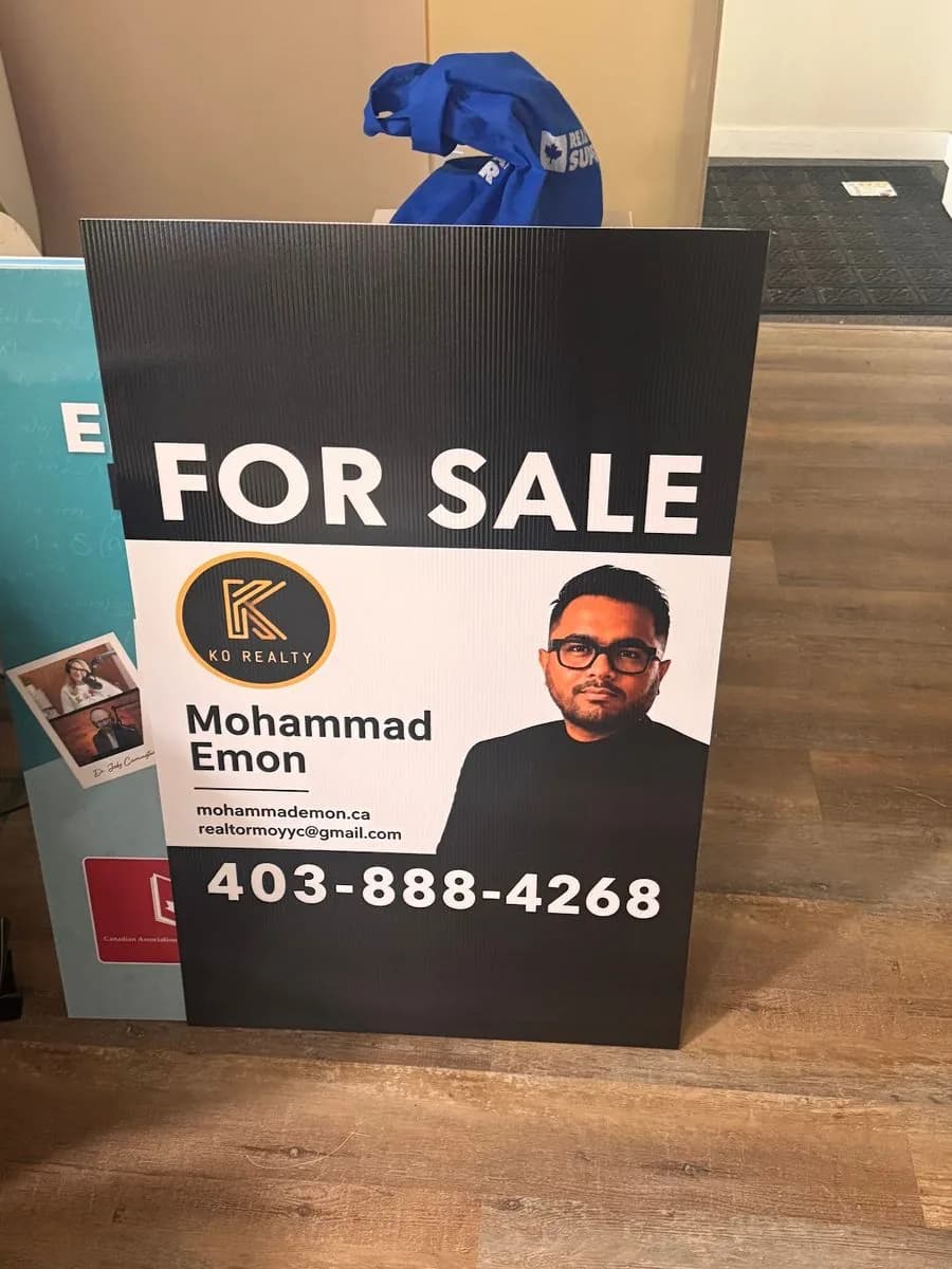 K Realty for sale coroplast sign printed in Saskatoon by True Color