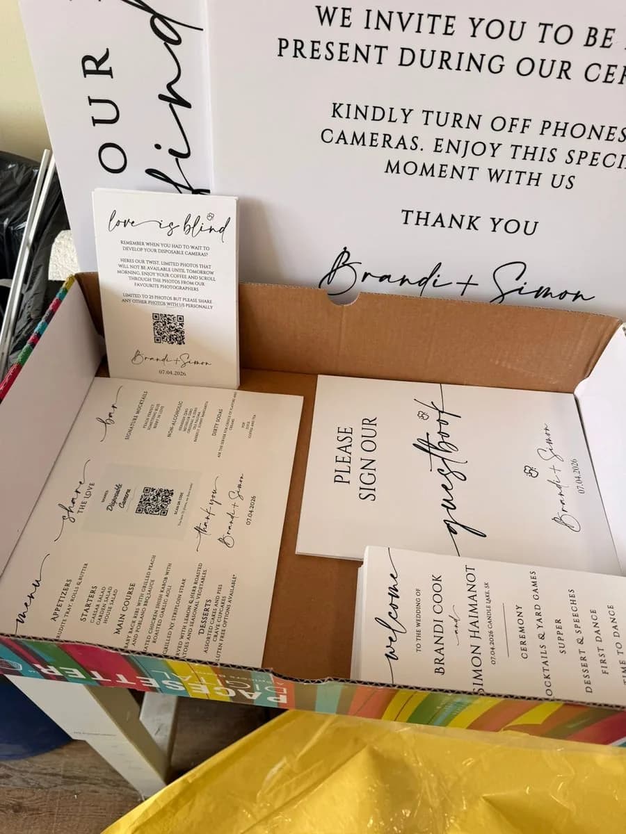 Wedding ceremony stationery suite printed by True Color Saskatoon