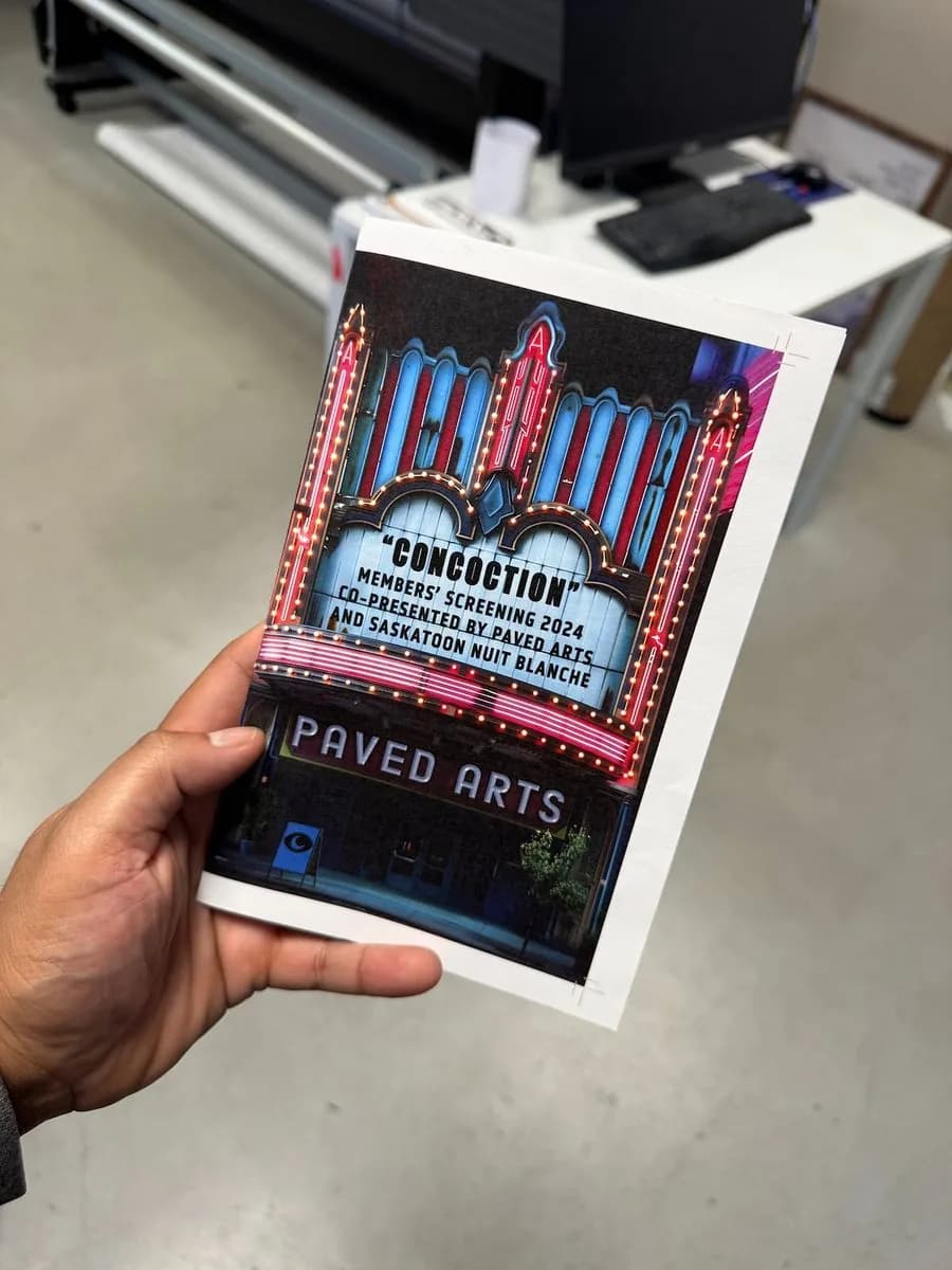 PAVED Arts Concoction event poster printed in Saskatoon by True Color