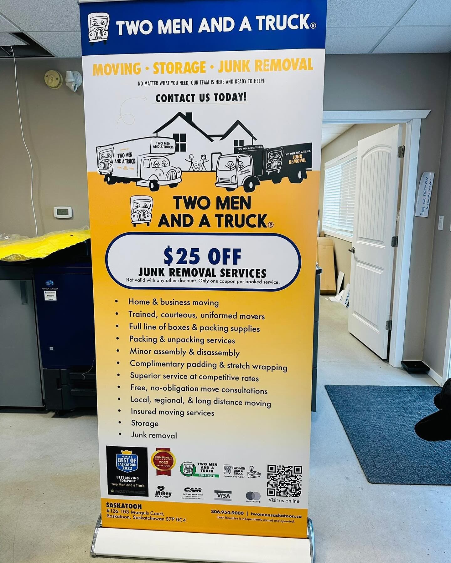Retractable Banner — Two Men and a Truck — True Color Display Printing Saskatoon