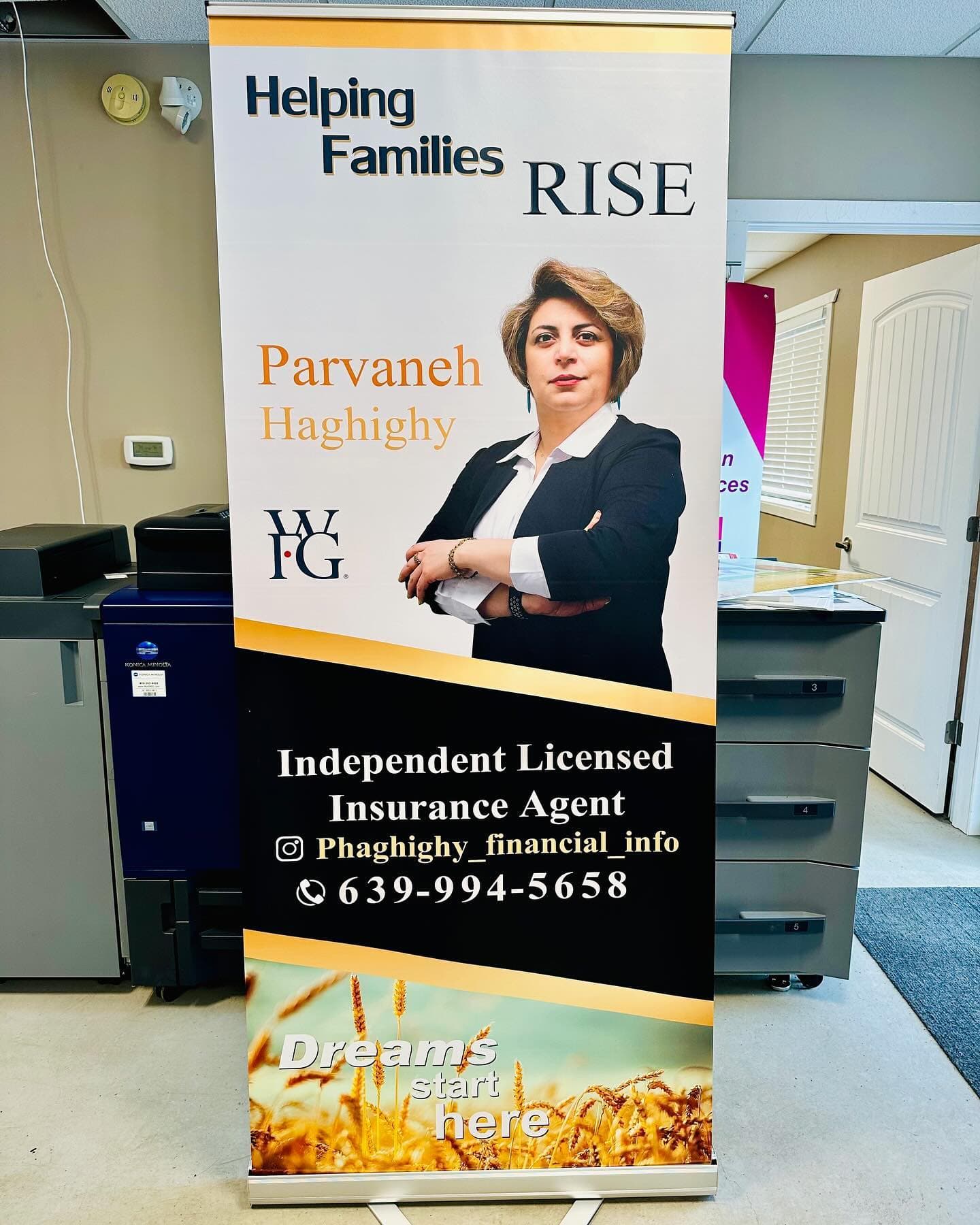 Retractable Banner — WFG Insurance Agent — True Color Display Printing Saskatoon