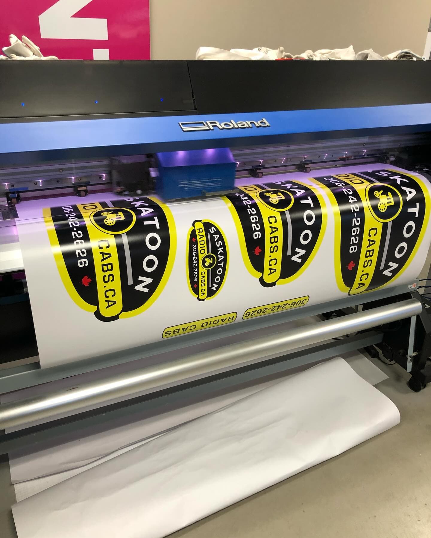 Roland Printing — Saskatoon Cabs Decals — True Color Display Printing Saskatoon