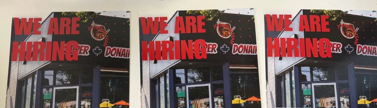 Three short-run hiring prints produced for a Saskatoon business