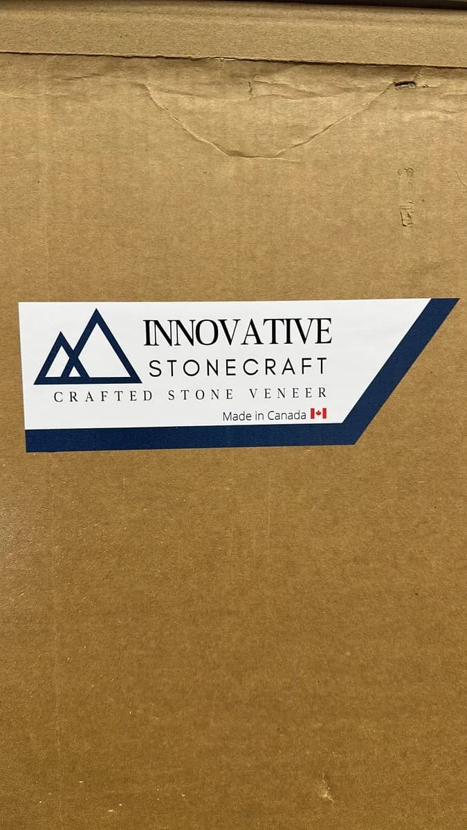 Stone veneer company packaging label sticker printed in Saskatoon