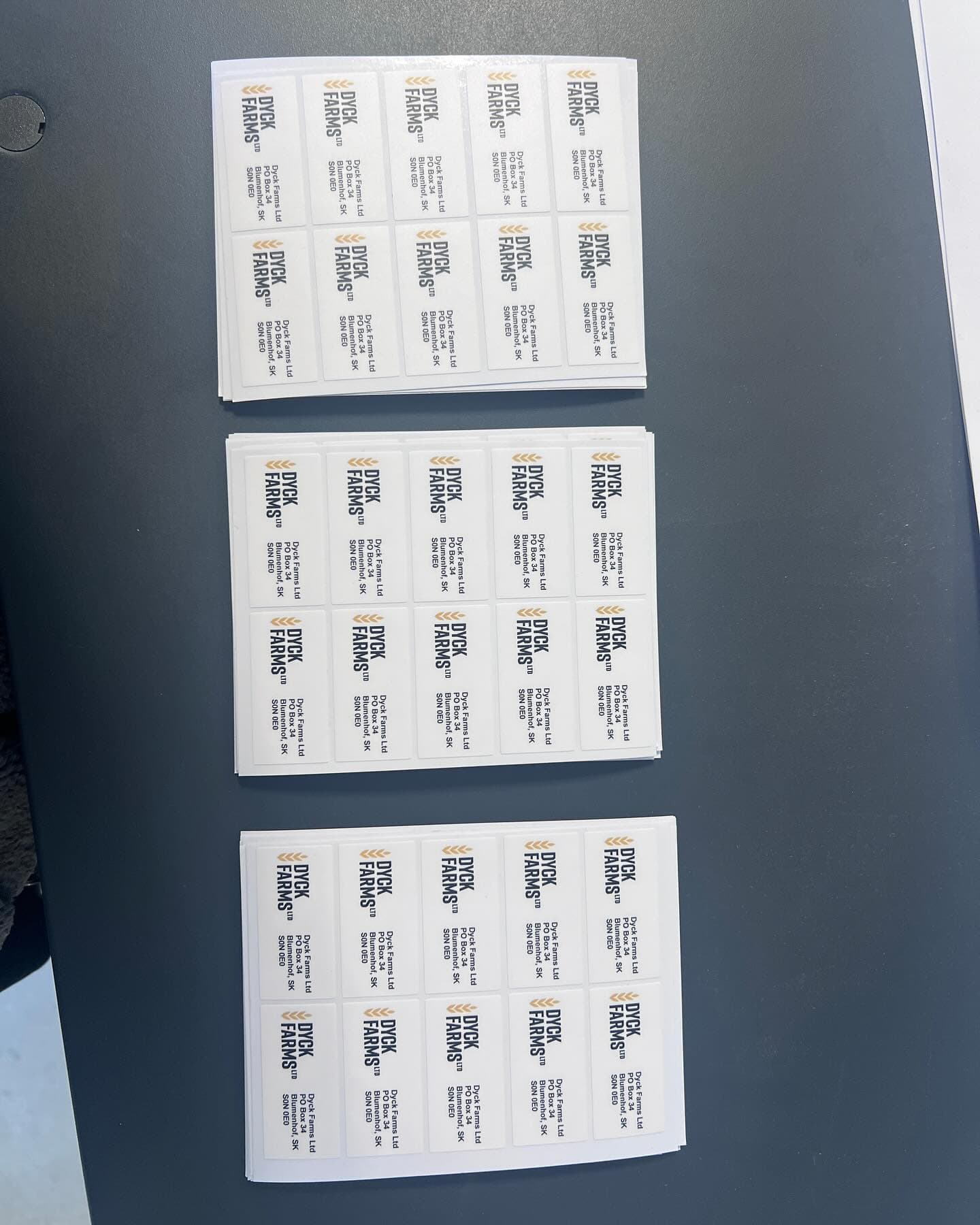 Sticker Sheets — Dyck Farms — True Color Display Printing Saskatoon