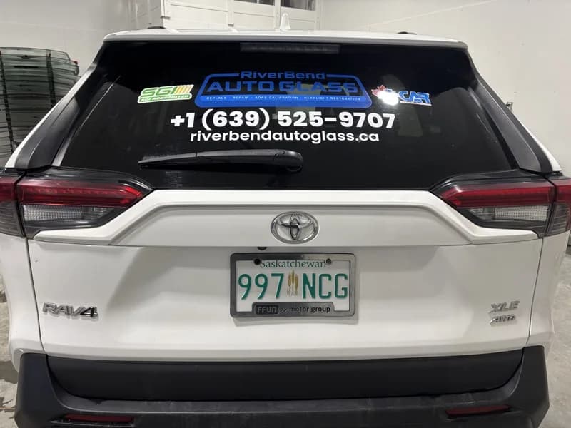 Rear window decal — RiverBend Auto Glass Toyota RAV4