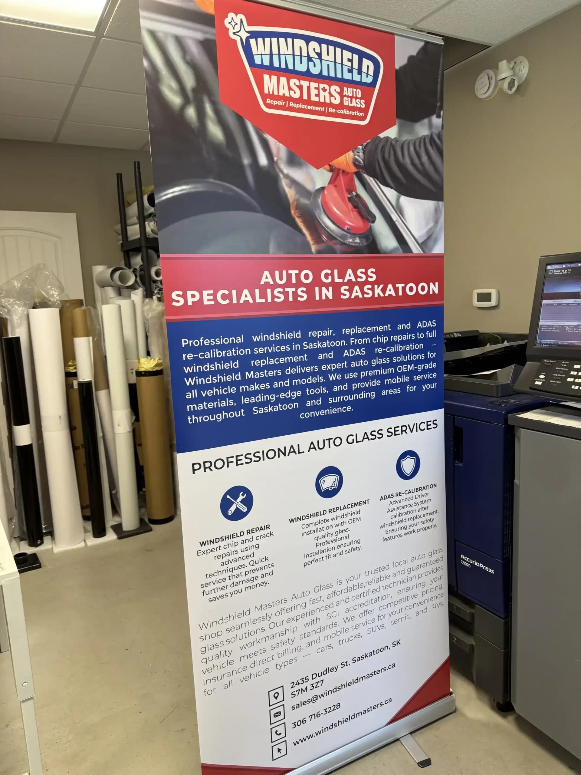 Vinyl Banner — Windshield Masters — True Color Display Printing Saskatoon