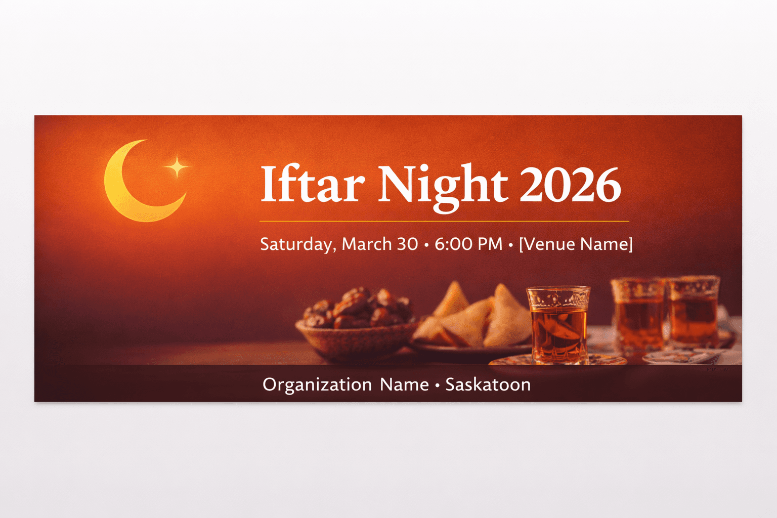 Community Warm — sunset Iftar Night 2026 banner